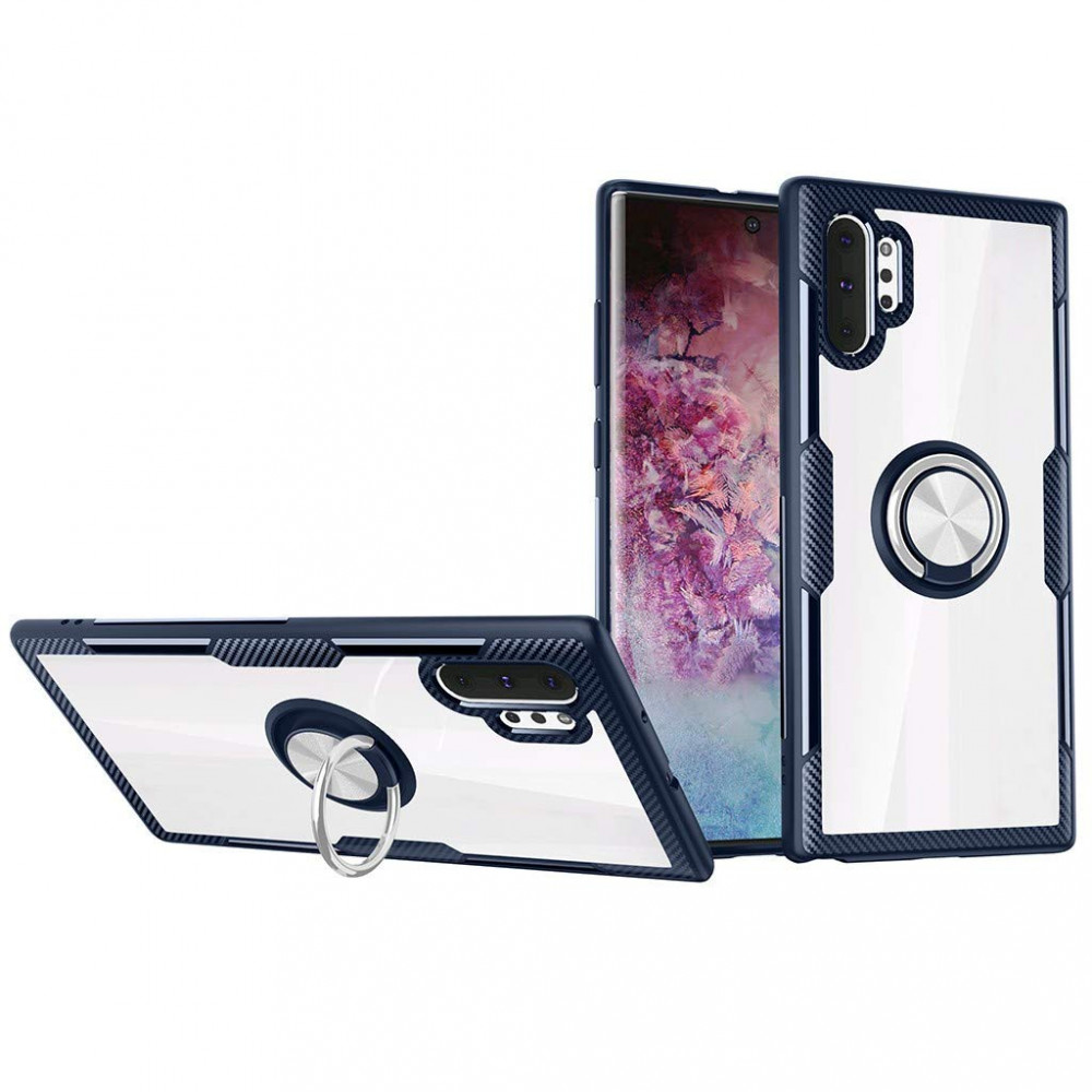 

TPU+PC чехол Deen CrystalRing под магнитный держатель для Samsung Galaxy Note 10 Plus Бесцветный / Темно-синий (109300)