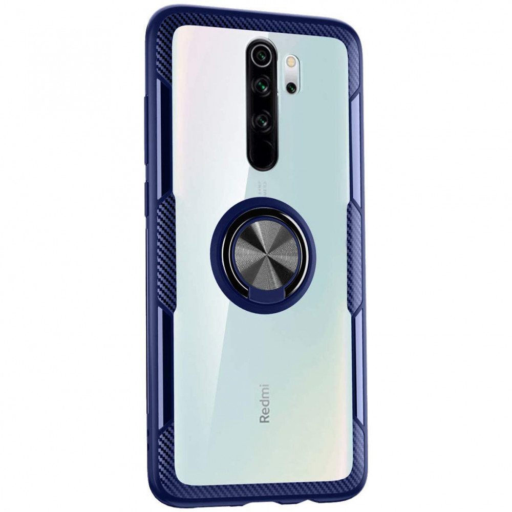 

TPU+PC чехол Deen CrystalRing под магнитный держатель для Xiaomi Redmi Note 8 Pro Бесцветный / Синий (111857)