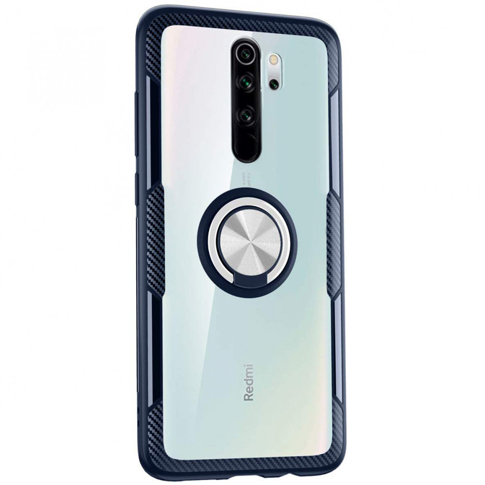 

TPU+PC чехол Deen CrystalRing под магнитный держатель для Xiaomi Redmi Note 8 Pro Бесцветный / Темно-синий (111858)