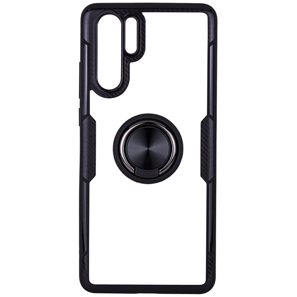 

TPU+PC чохол Deen CrystalRing під магнітний тримач для Huawei P30 Pro (Безбарвний / чорний)