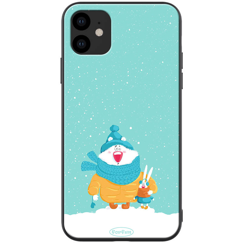 

TPU+PC чехол ForFun для Apple iPhone 11 (6.1") Медведь и заяц / Голубой (118240)