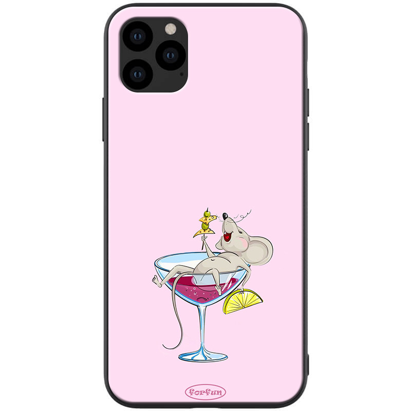 

TPU+PC чехол ForFun для Apple iPhone 11 Pro (5.8") Мышь в бокале / Розовый (118258)