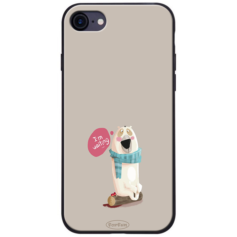 

TPU+PC чехол ForFun для Apple iPhone SE (2020) I am waiting / Серый (118213)