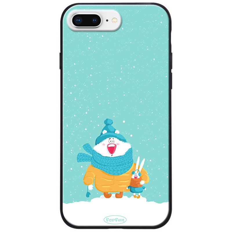

TPU+PC чехол ForFun для Apple iPhone 8 plus (5.5'') Медведь и заяц / Голубой (118297)