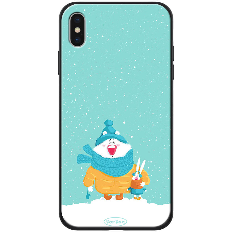 

TPU+PC чехол ForFun для Apple iPhone X (5.8") Медведь и заяц / Голубой (118313)