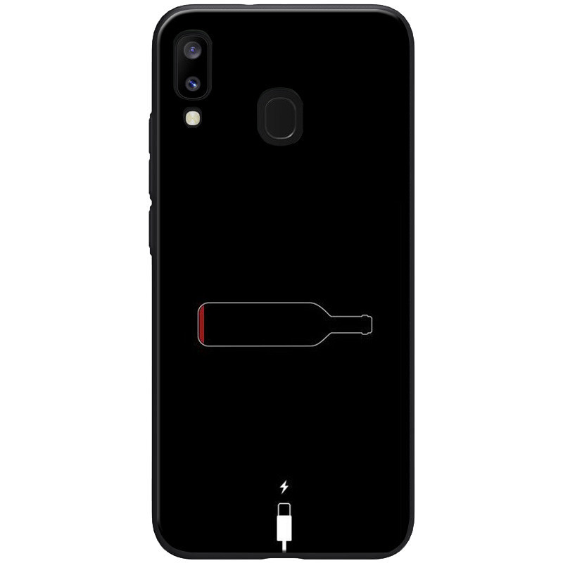 

TPU+PC чехол ForFun для Samsung Galaxy A20 (A205F) Бутылка / Черный (109897)