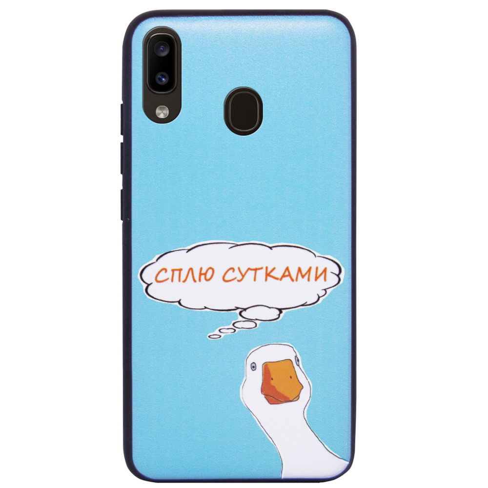 

TPU+PC чехол ForFun для Samsung Galaxy A20 (A205F) Сплю сутками / Голубой (109201)