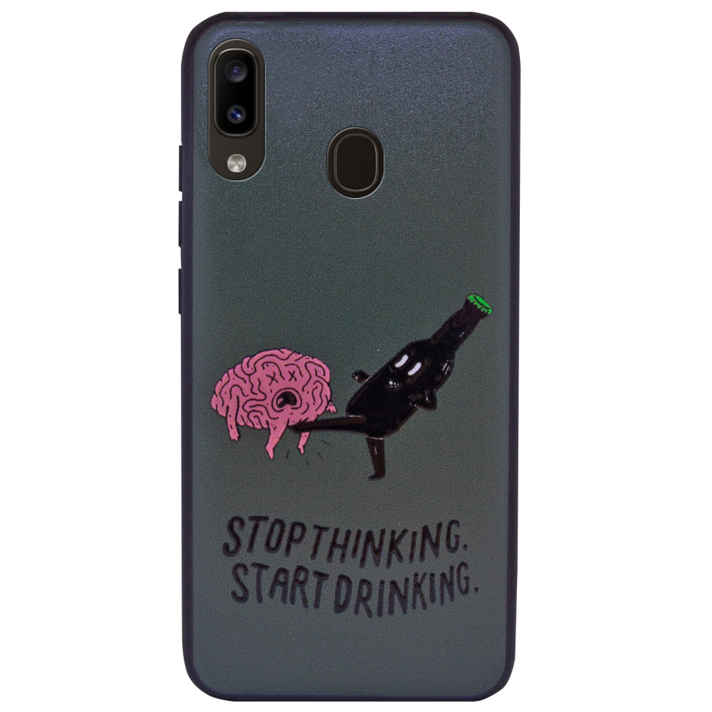 

TPU+PC чехол ForFun для Samsung Galaxy A20 (A205F) Stopthinking / Серый (109192)