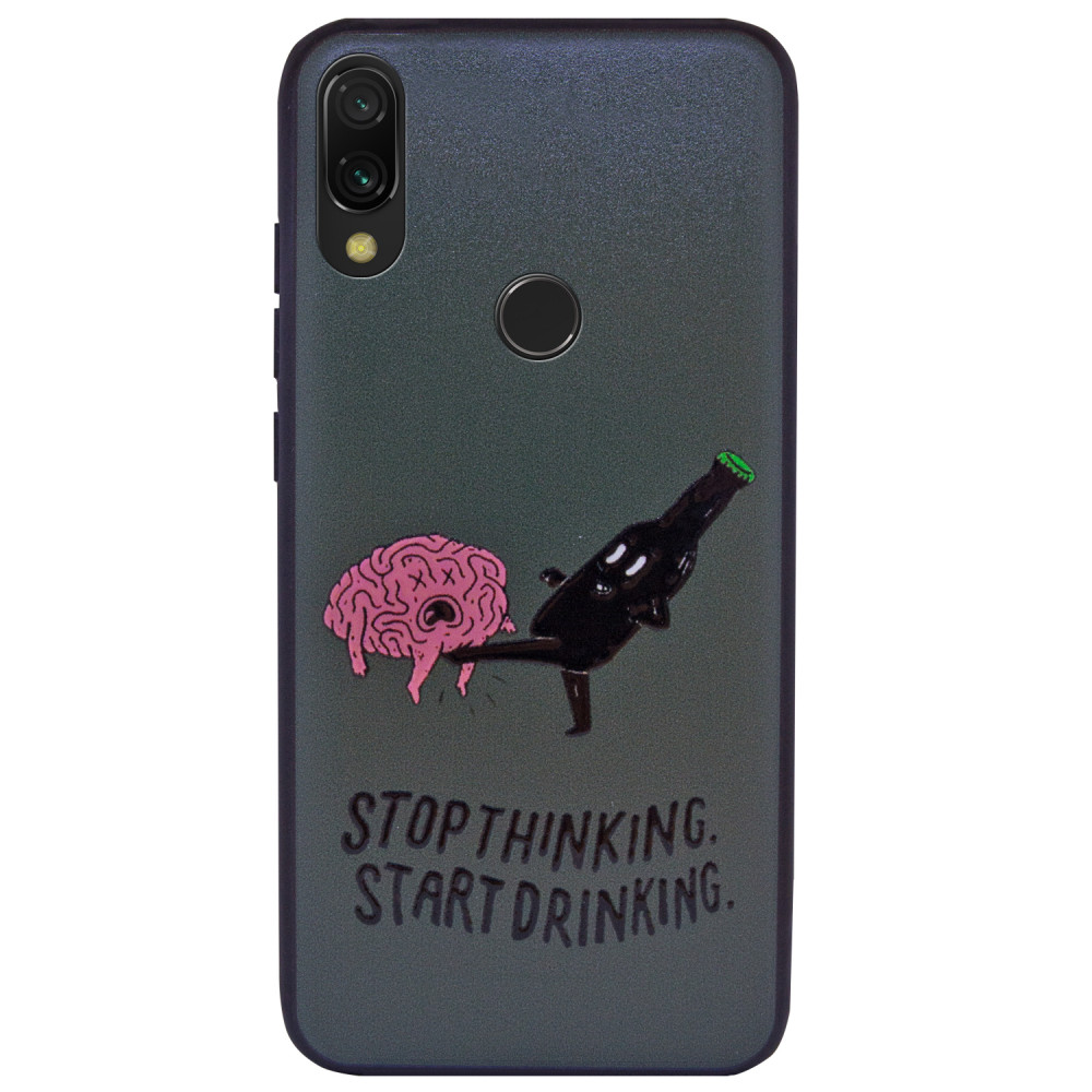 

TPU+PC чехол ForFun для Xiaomi Redmi 7 Stopthinking / Серый (109236)