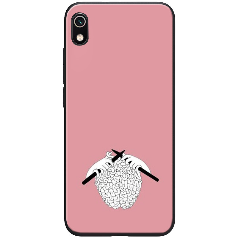 

TPU+PC чехол ForFun для Xiaomi Redmi 7A Мозги / Розовый (109794)