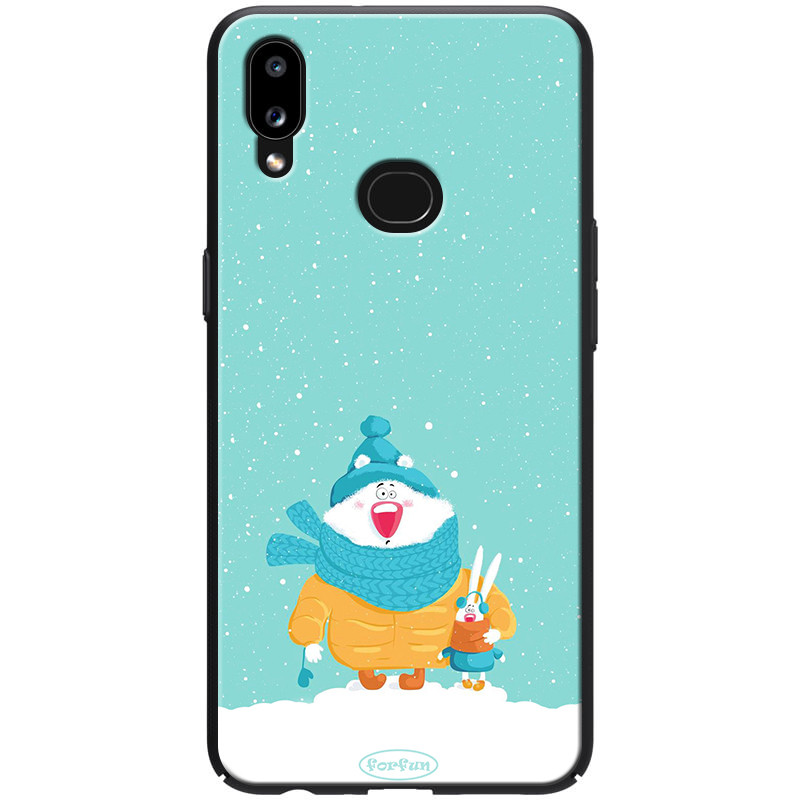 

TPU+PC чехол ForFun для Samsung Galaxy A10s Медведь и заяц / Голубой (118201)