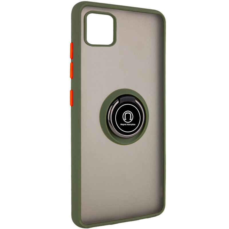 

TPU+PC чехол Deen ColorEdgingRing for Magnet для Realme C11 Оливковый (144869)
