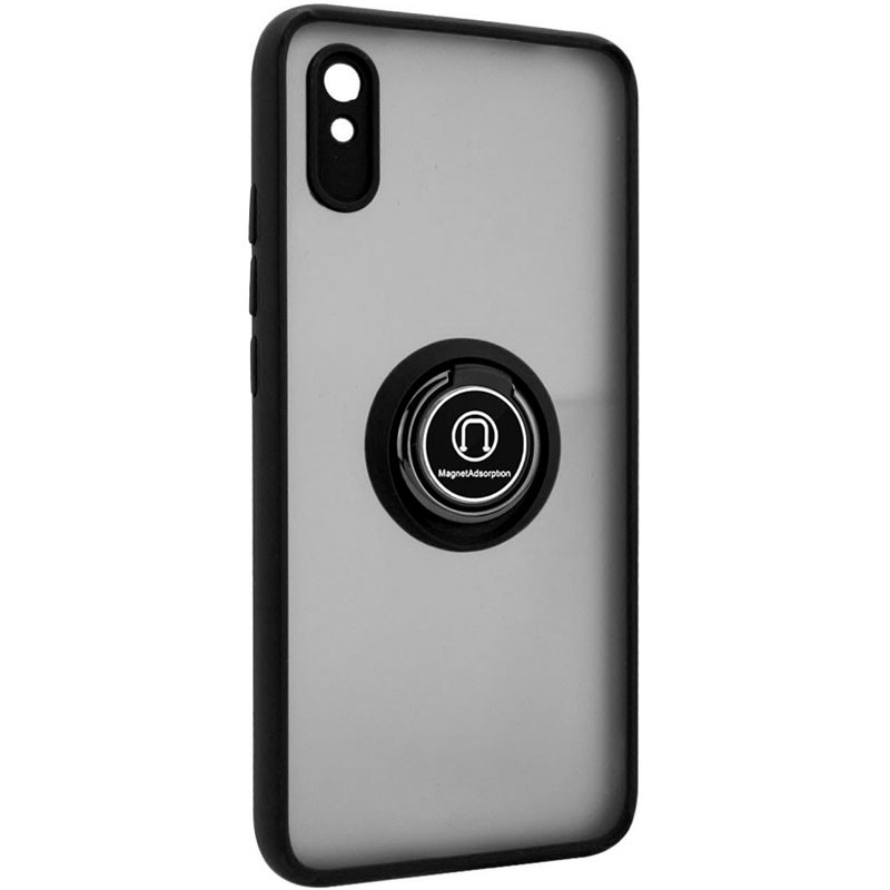 

TPU+PC чехол Deen ColorEdgingRing for Magnet для Xiaomi Redmi 9A Черный (144877)
