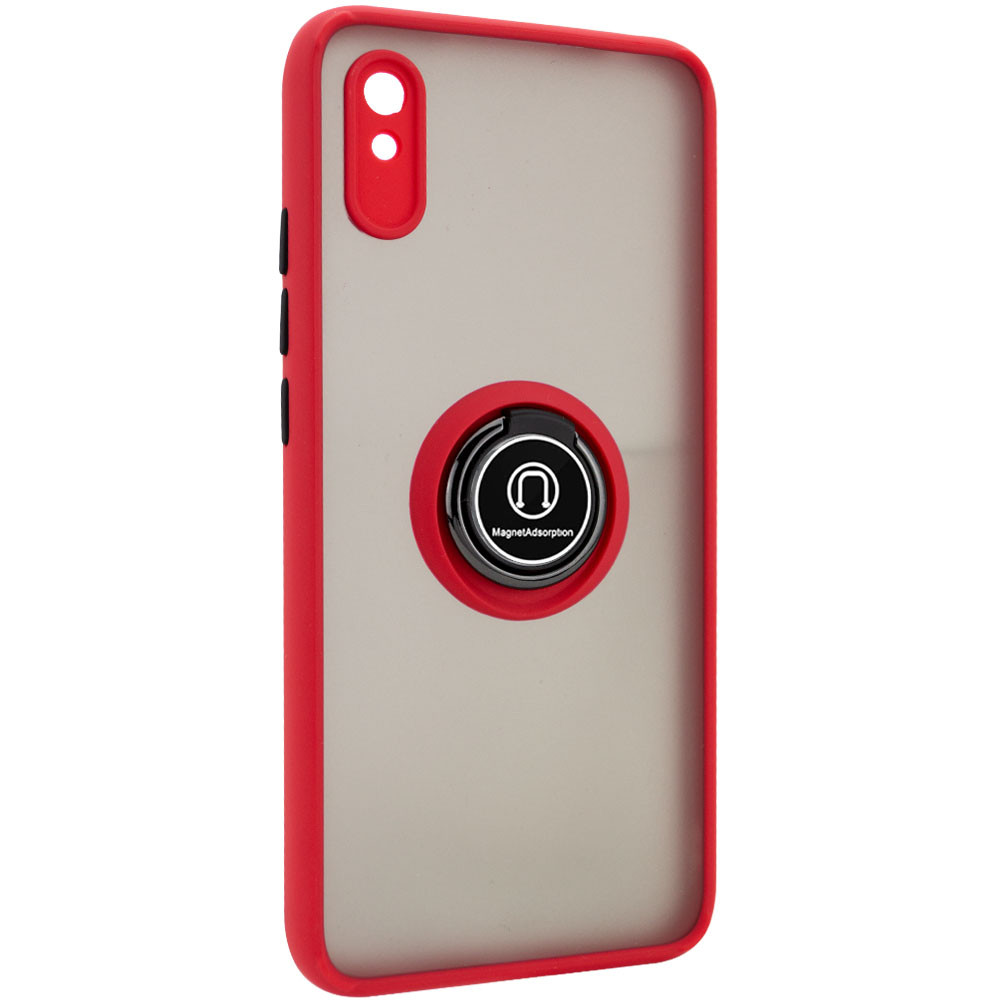 

TPU+PC чехол Deen ColorEdgingRing for Magnet для Xiaomi Redmi 9A Красный (144874)