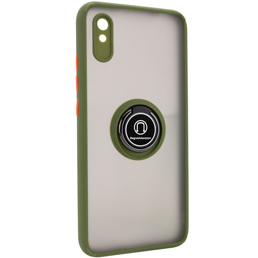 

TPU+PC чехол Deen ColorEdgingRing for Magnet для Xiaomi Redmi 9A Оливковый (144875)