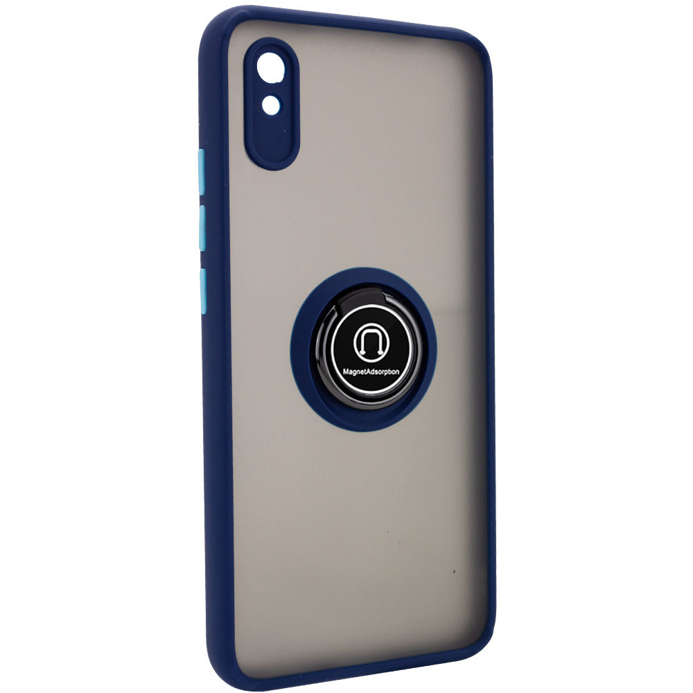 

TPU+PC чехол Deen ColorEdgingRing for Magnet для Xiaomi Redmi 9A Синий (144876)