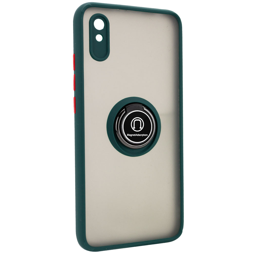 

TPU+PC чехол Deen ColorEdgingRing for Magnet для Xiaomi Redmi 9A Зеленый (144873)