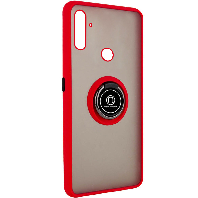 

TPU+PC чехол Deen ColorEdgingRing for Magnet для Realme C3 / 5S Красный (132412)