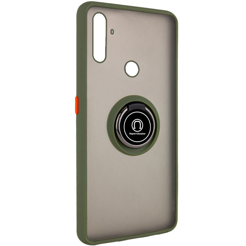 

TPU+PC чехол Deen ColorEdgingRing for Magnet для Realme C3 / 5S Оливковый (132413)