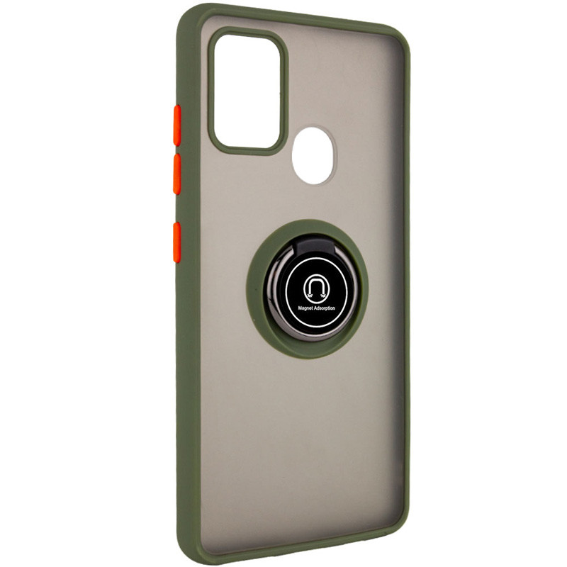

TPU+PC чехол Deen ColorEdgingRing for Magnet для Samsung Galaxy A21s Оливковый (138525)