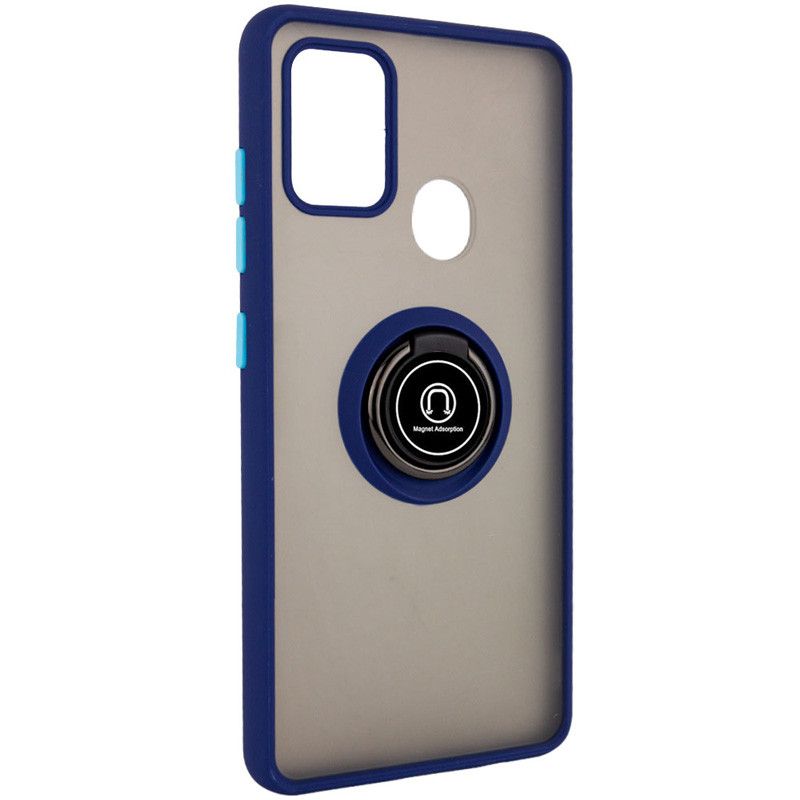 

TPU+PC чохол Deen ColorEdgingRing for Magnet для Samsung Galaxy A21s (Синій)