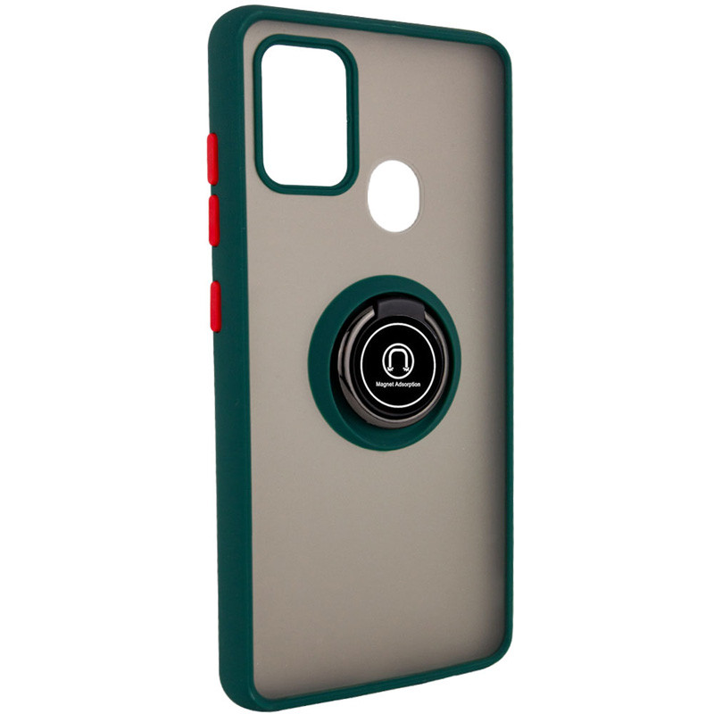 

TPU+PC чехол Deen ColorEdgingRing for Magnet для Samsung Galaxy A21s Зеленый (138524)