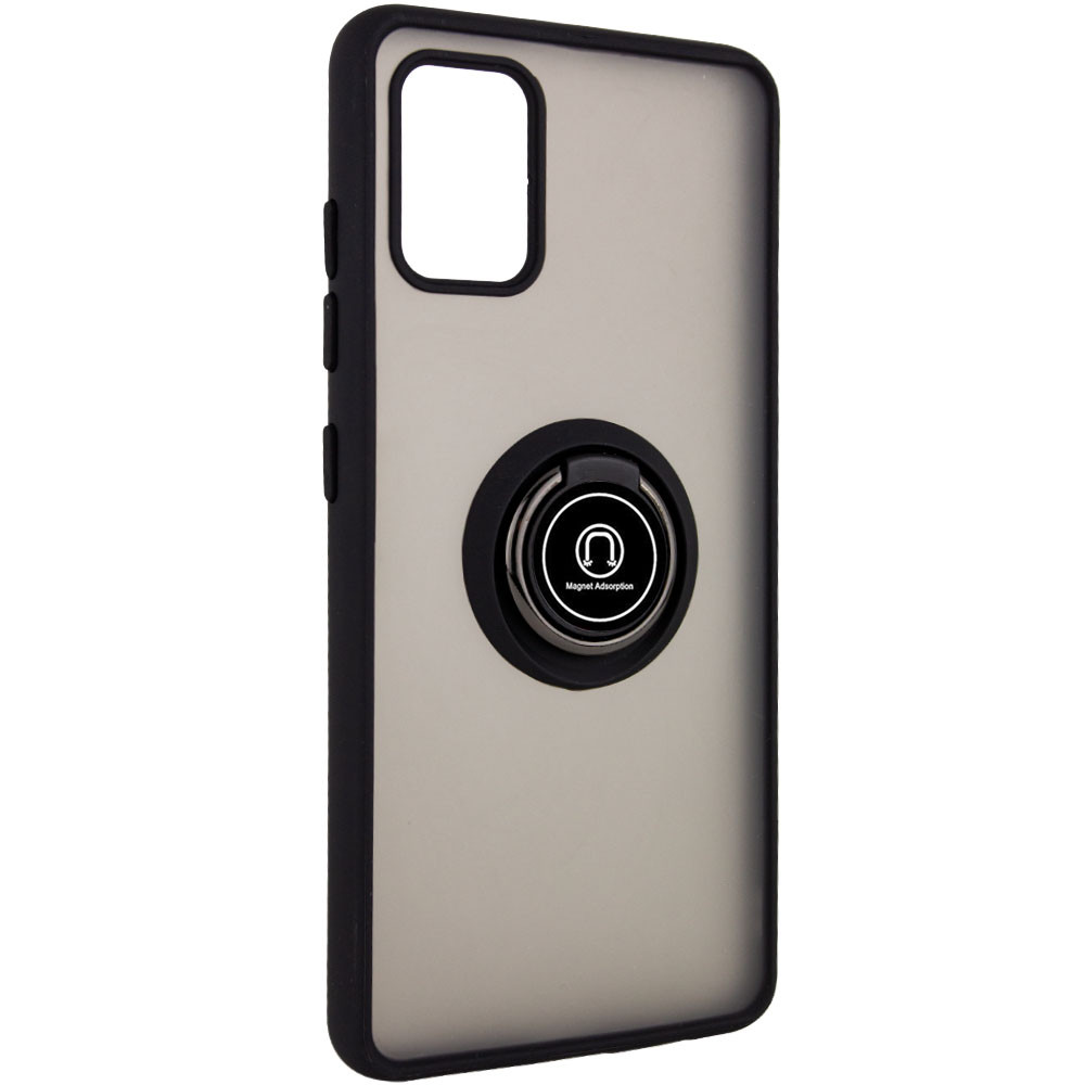 

TPU+PC чохол Deen ColorEdgingRing for Magnet для Samsung Galaxy A71 (Чорний)