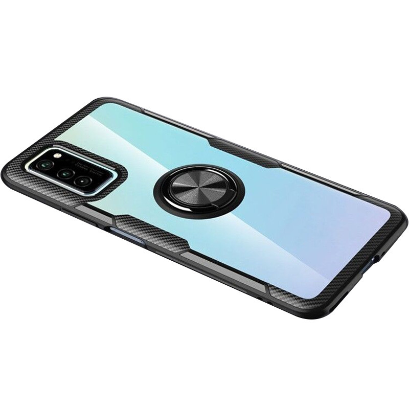 

TPU+PC чохол Deen CrystalRing під магнітний тримач для Samsung Galaxy Note 20 (Безбарвний / чорний)
