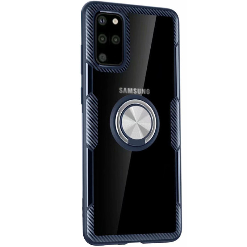 

TPU+PC чехол Deen CrystalRing for Magnet (opp) для Samsung Galaxy S20 Бесцветный / Темно-синий (141520)