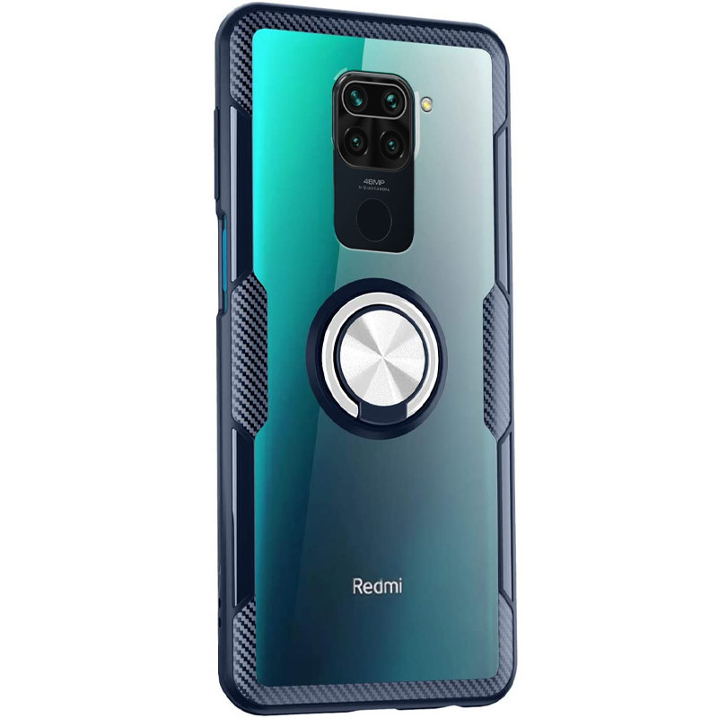 

TPU+PC чехол Deen CrystalRing for Magnet (opp) для Xiaomi Redmi 10X Бесцветный / Темно-синий (138530)