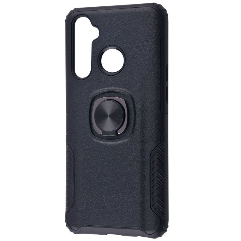 

TPU+PC чохол Deen EdgeRing з кріпленням під магнітний тримач для Realme 5 (Чорний)