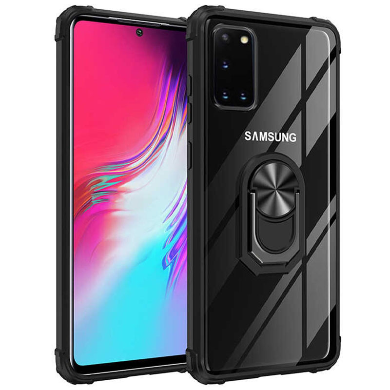 

TPU+PC чехол Deen TransparentRing for Magnet для Samsung Galaxy A31 Черный / Черный (135780)