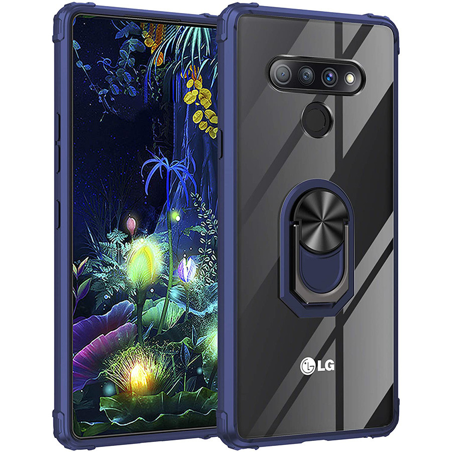 

TPU+PC чехол Deen TransparentRing for Magnet для LG Stylo 6 Синий (137195)