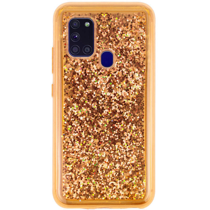 

TPU+PC чехол Sparkle (glitter) для Samsung Galaxy A21s Золотой (138267)