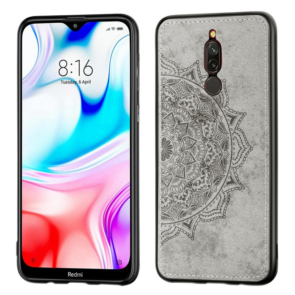 

TPU+Textile чехол Mandala с 3D тиснением для Xiaomi Redmi 8 Серый (117846)