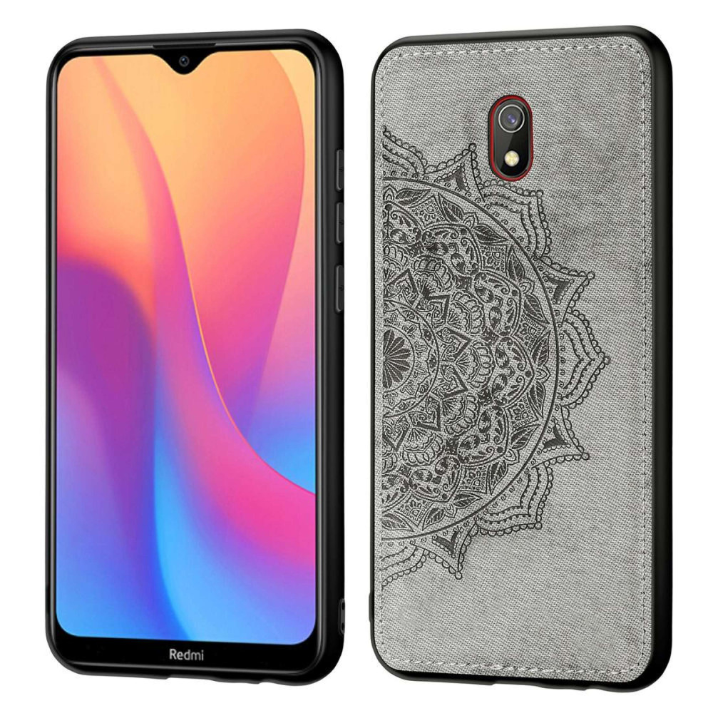 

TPU+Textile чехол Mandala с 3D тиснением для Xiaomi Redmi 8a Серый (115513)