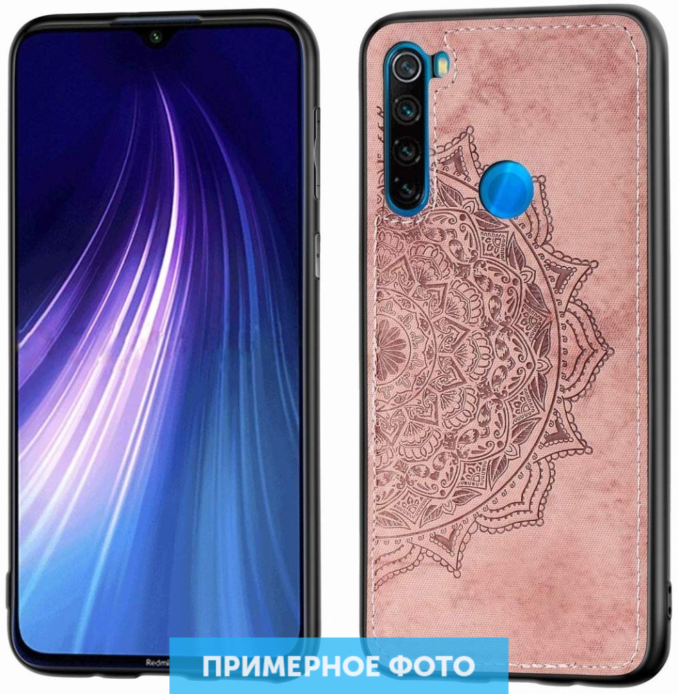 

TPU+Textile чохол Mandala з 3D тисненням для Xiaomi Redmi Note 8 (Рожевий)