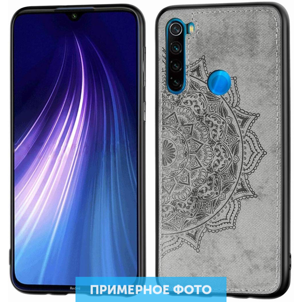 

TPU+Textile чохол Mandala з 3D тисненням для Xiaomi Redmi Note 8 (Сірий)