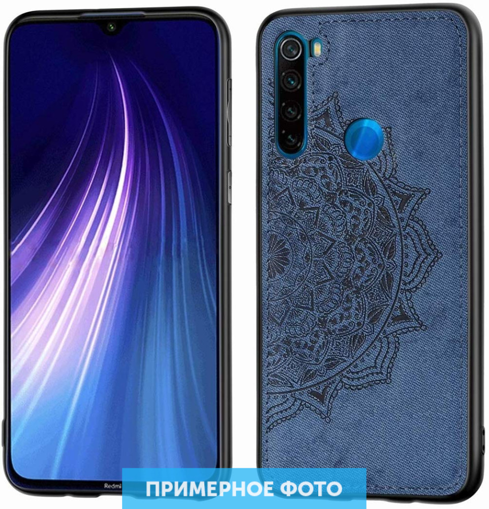 

TPU+Textile чохол Mandala з 3D тисненням для Xiaomi Redmi Note 8 (Синій)