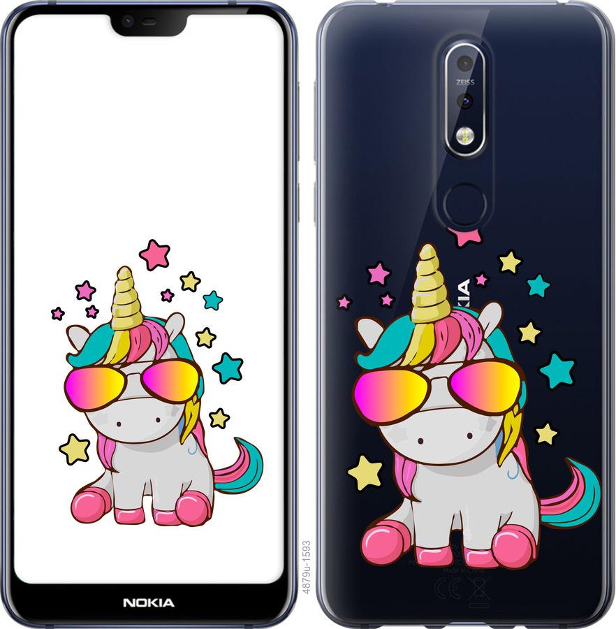 

Чехол на Nokia 7.1 Единорог в очках