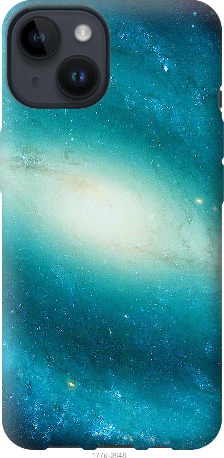 Чехол на iPhone 14 Голубая галактика