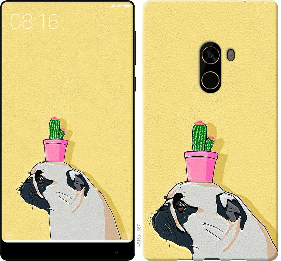 

Чохол на Xiaomi Mi MiX 2 Мопс з кактусом