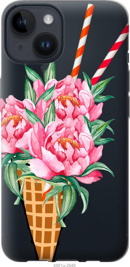 

Чохол на iPhone 14 Морозиво-піони