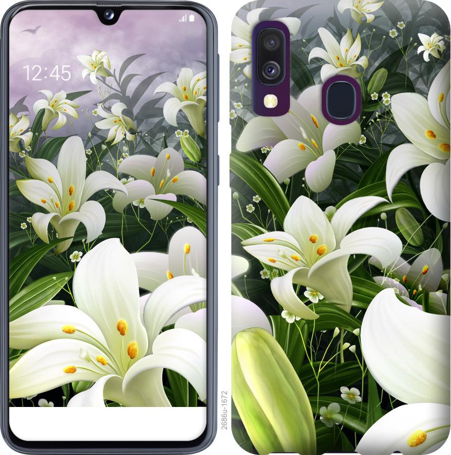 

Чохол на Samsung Galaxy A40 2019 A405F білі лілії
