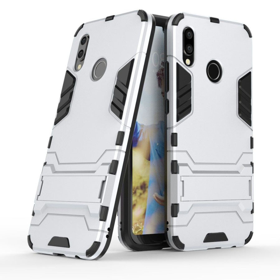 

Ударопрочный чехол-подставка Transformer для Huawei P20 Lite с мощной защитой корпуса Серебряный / Satin Silver (79426)