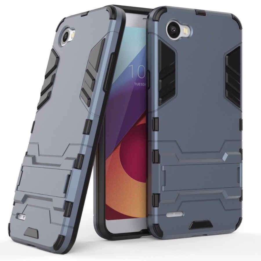 

Ударопрочный чехол-подставка Transformer для LG Q6 / Q6a / Q6 Prime M700 с мощной защитой корпуса Серый / Metal slate (66900)