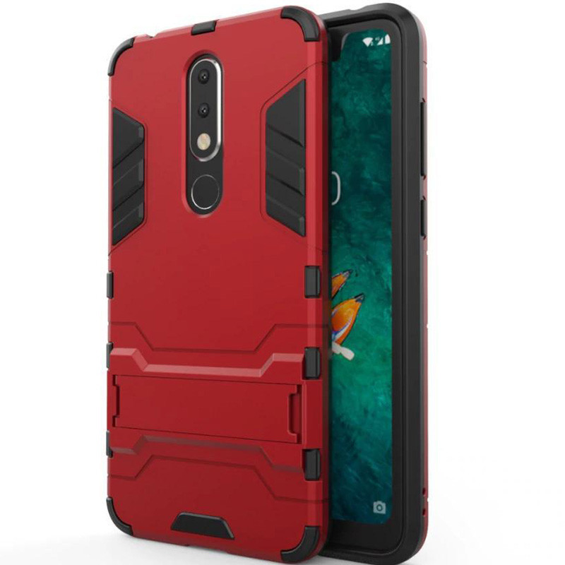 

Ударостійкий чохол-підставка Transformer для Nokia 6.1 Plus (Nokia X6) (Червоний / Dante Red)