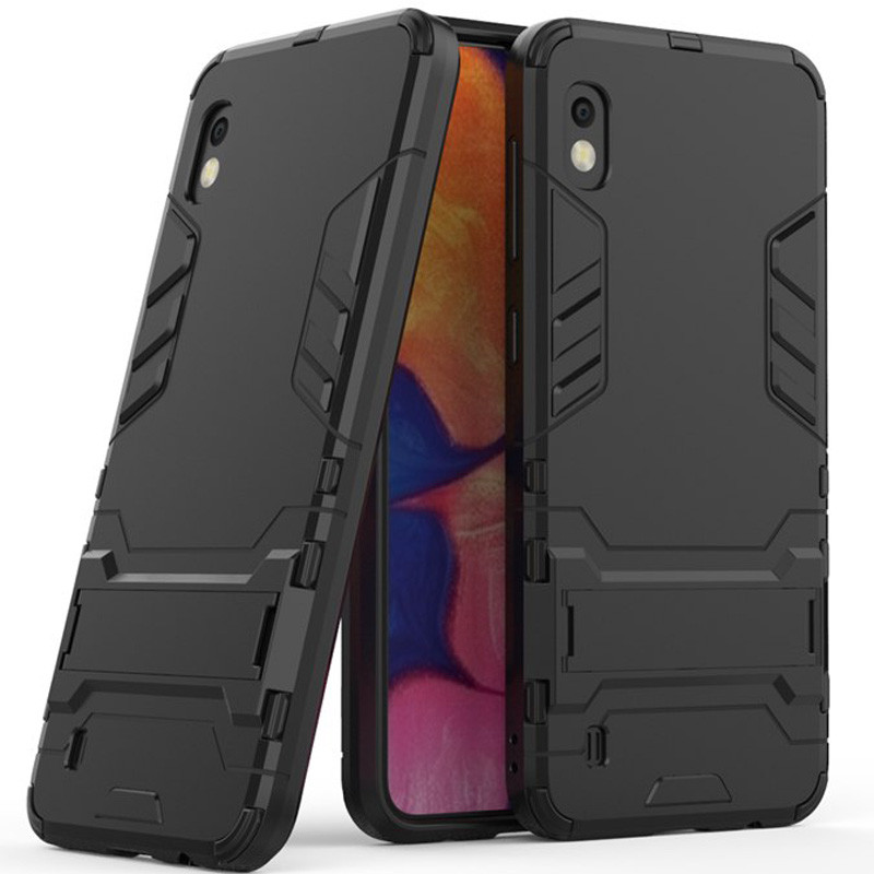 

Ударопрочный чехол-подставка Transformer для Samsung Galaxy A10 (A105F) с мощной защитой корпуса Черный / Soul Black (102911)