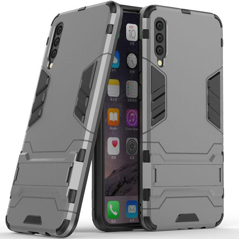 

Ударостійкий чохол-підставка Transformer для Samsung Galaxy A50s (Метал / Gun Metal)