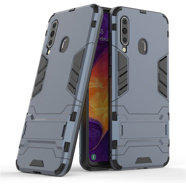 

Ударопрочный чехол-подставка Transformer для Samsung Galaxy A60 (A606F) с мощной защитой корпуса Серый / Metal slate (102928)
